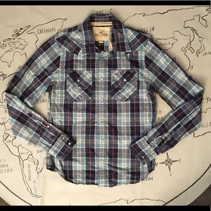 Hollister Plaid Pearl-Snap Shirt